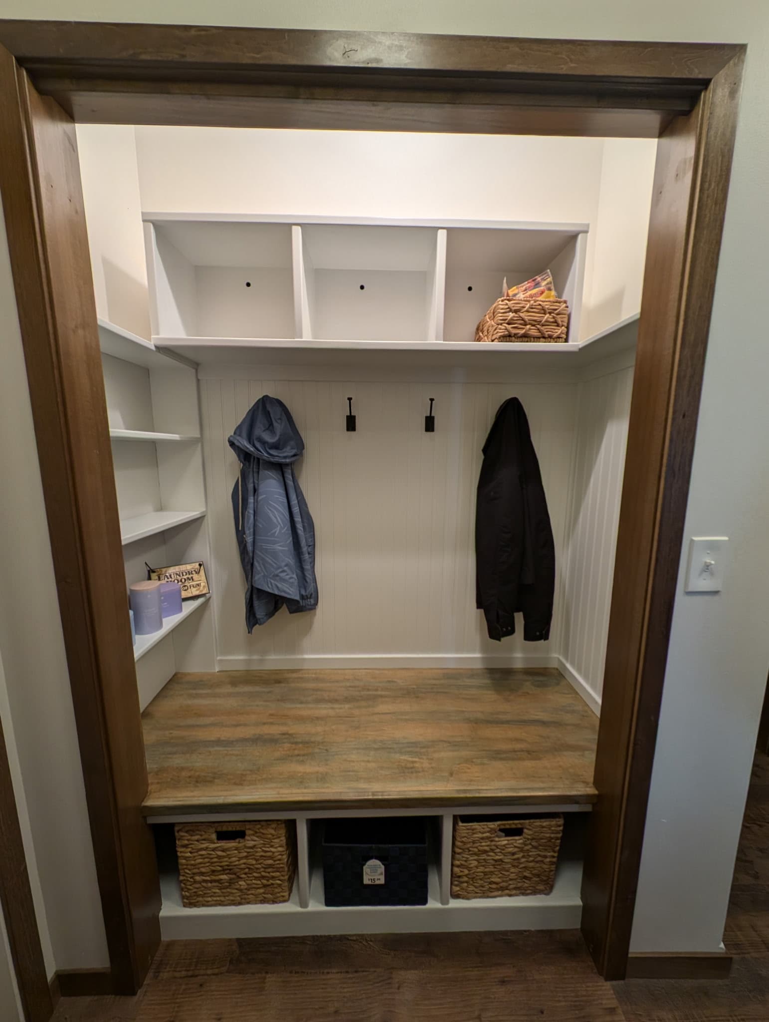 Before and after closet work